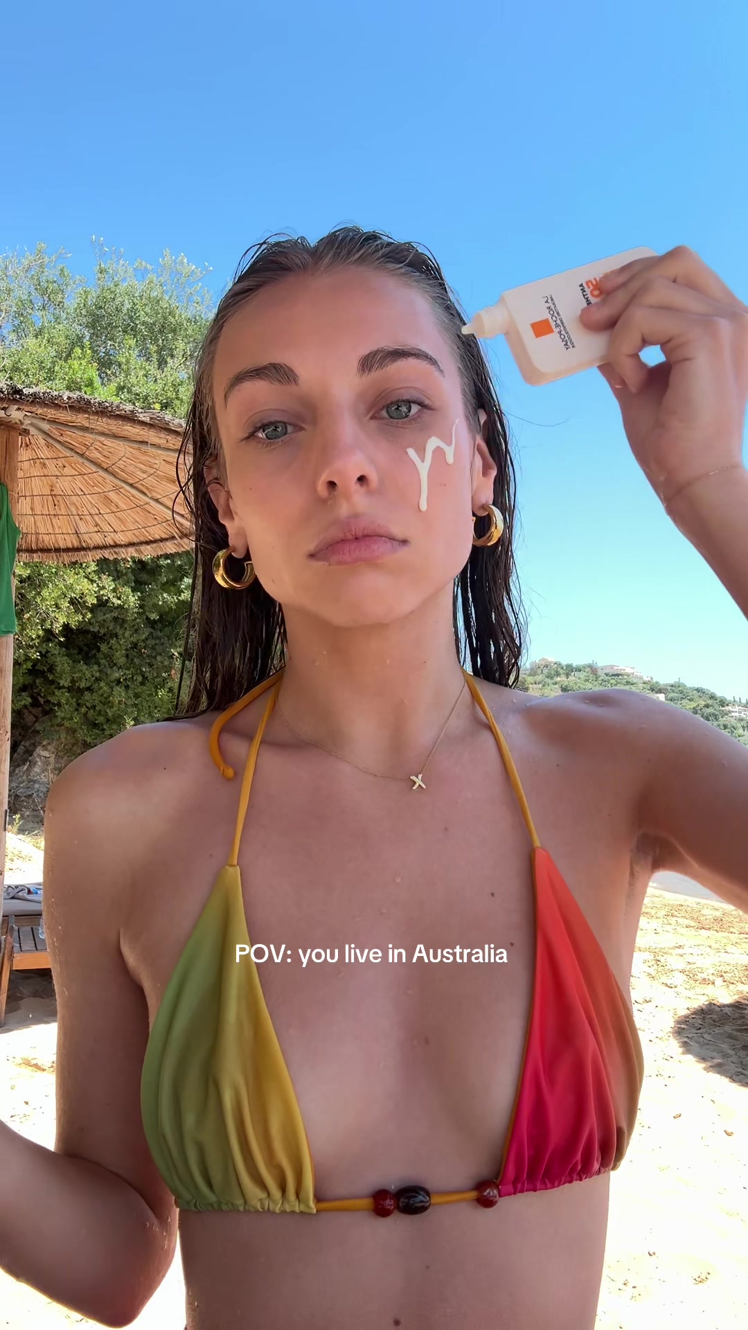 TikTok post by @imogenlivitsanis for Summer Fridays. Caption reads: [...] SPF @Eau Thermale Avène @La Roche-Posay....