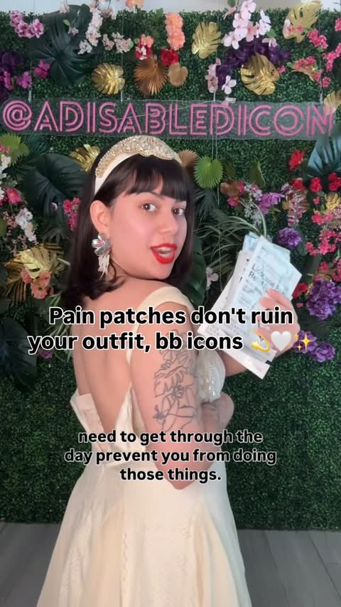 Instagram post by @adisabledicon for Betsey Johnson. Caption reads: [...] pearls, a bedazzled white headband,....