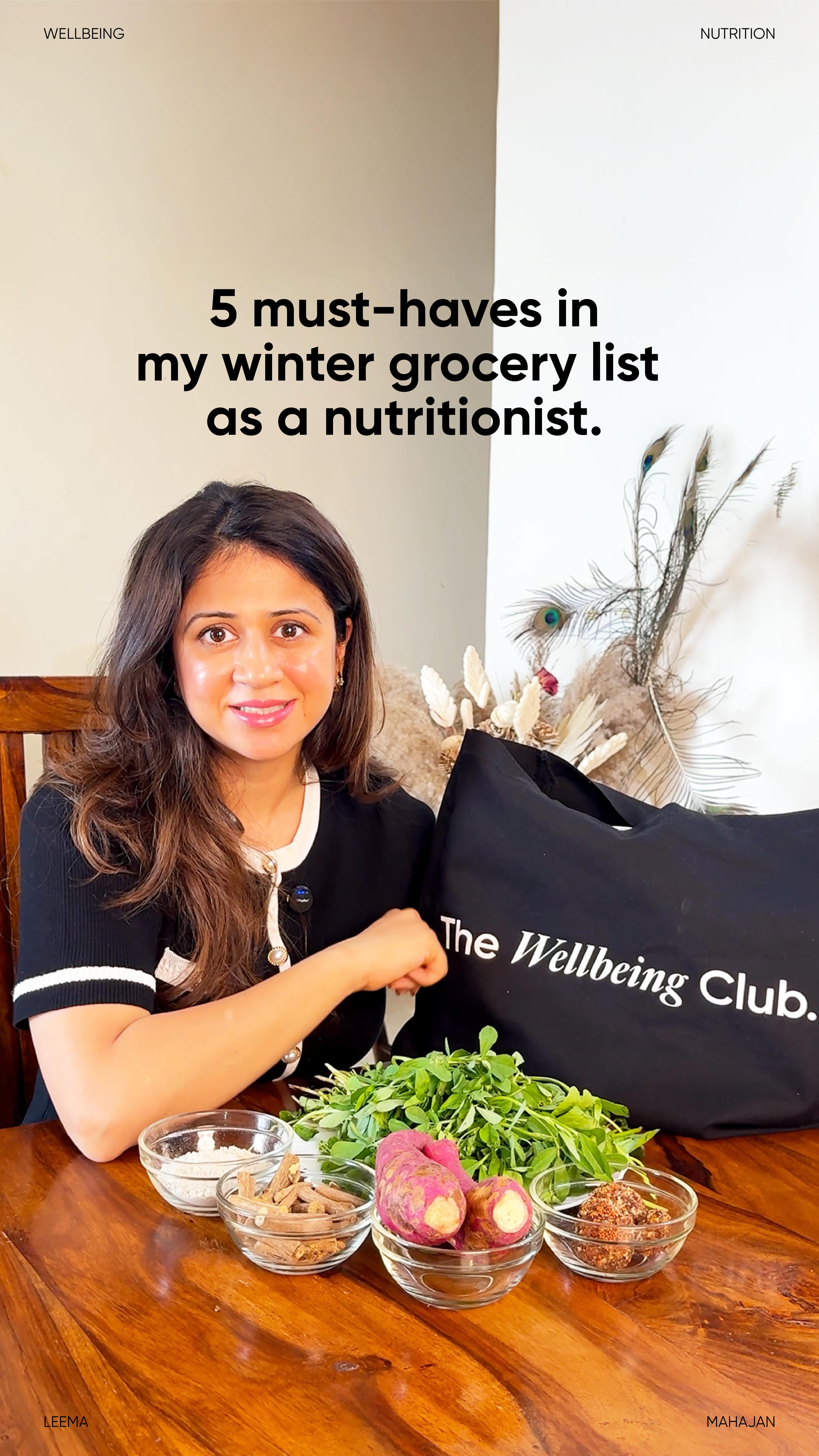 Instagram post by @leemamahajan for Wellbeing Nutrition. Caption reads: Winter changes your body’s internal rhythm and....