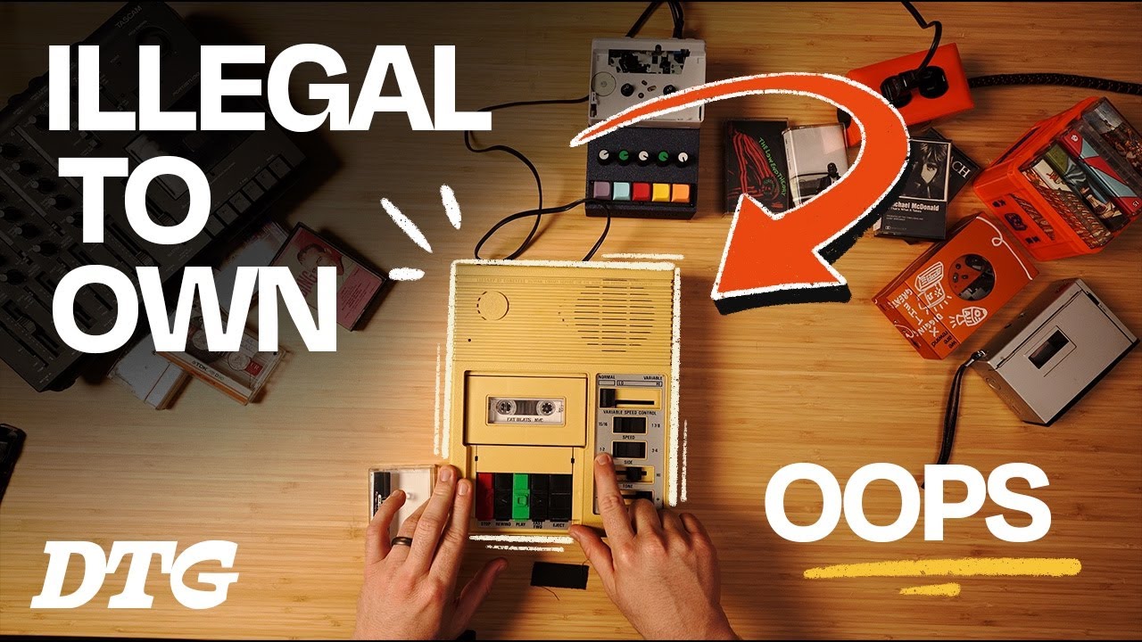 YouTube post by @diggingthegreats for Magic Spoon. Caption reads: 7 Rare and CRAZY Cassette Players + GIVEAWAY.