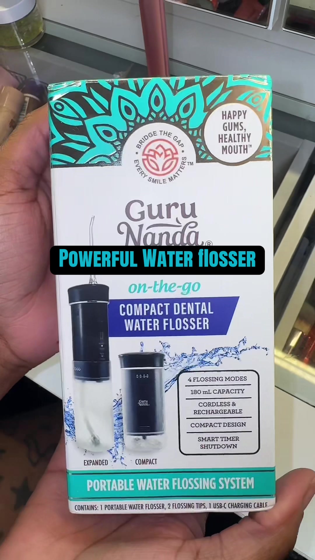 TikTok post by @taqualascontent for Gurunanda. Caption reads: @GuruNanda LLC #gurunanda #waterflosser [...].