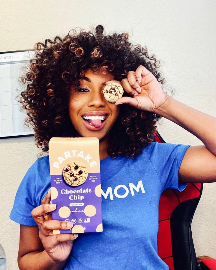 Instagram post by @taylormariecoleman for Partake Foods. Caption reads: Ok!! I see you @partakefoods 😍 thank you and....