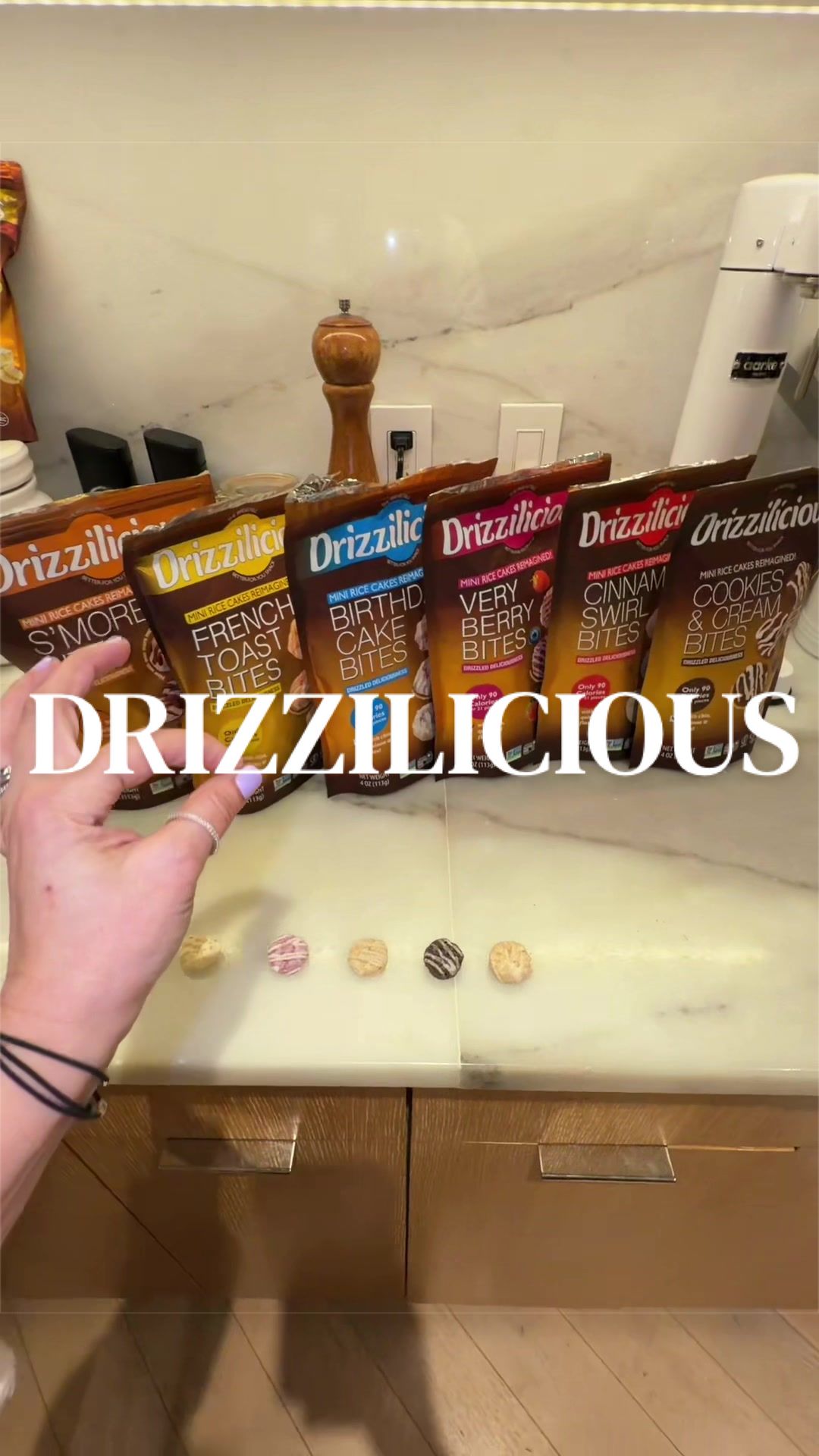 TikTok post by @messyparenting for Drizzilicious. Caption reads: The @Drizzilicious variety pack is fire 🔥😍✨....