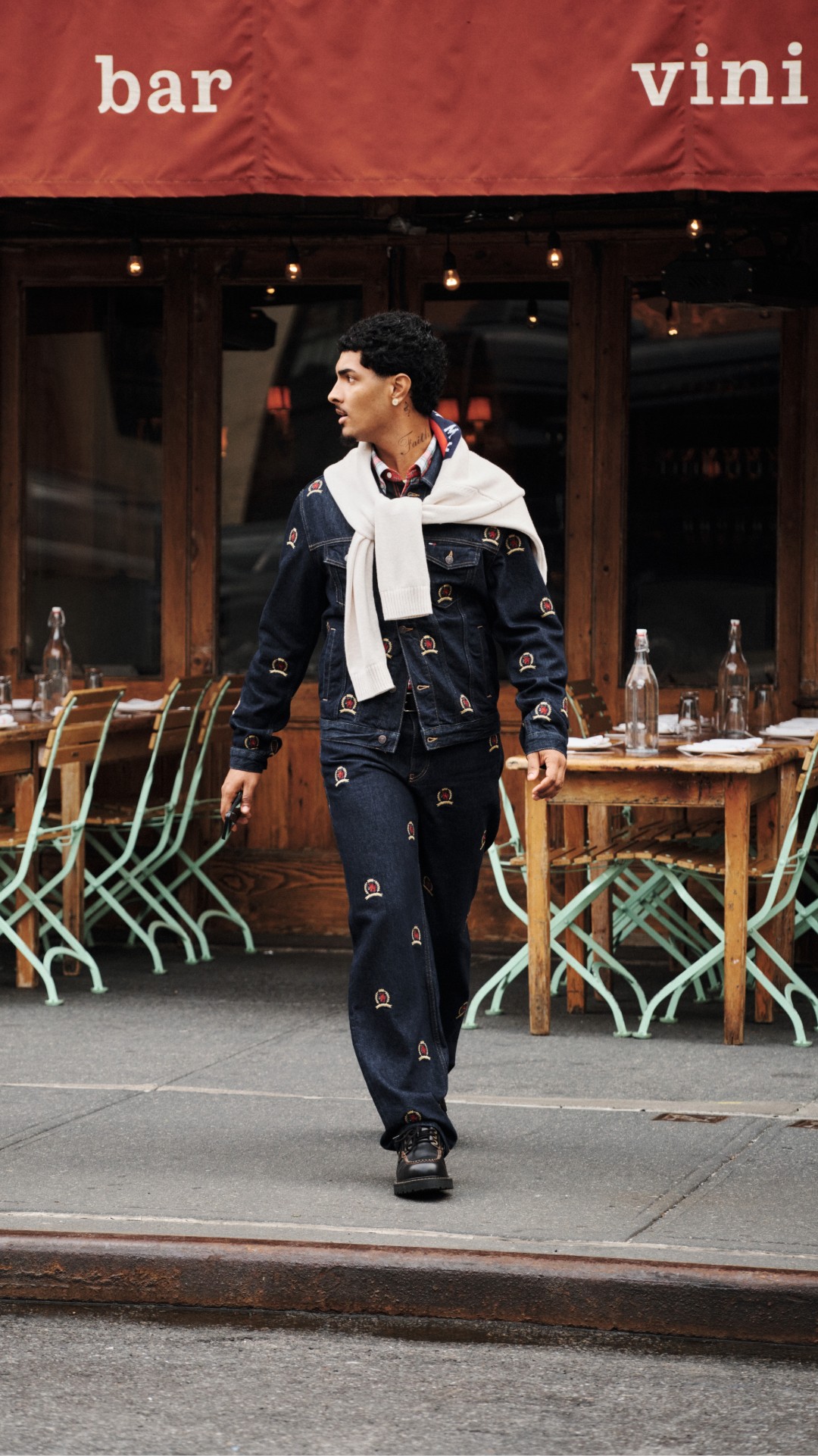 Instagram post by @valentinoxdior for Tommy Jeans. Caption reads: @valentinoxdior’s camera roll passes the vibe....