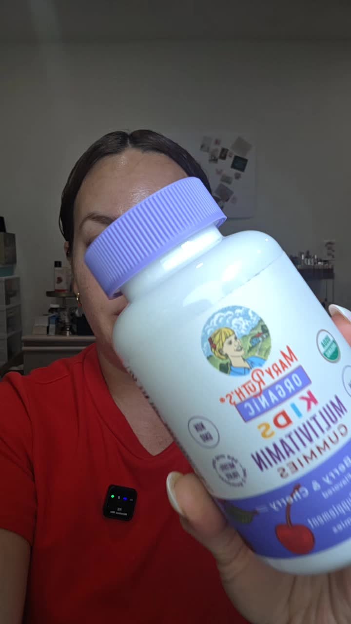 TikTok post by @ismabeauty19 for MaryRuth's Kids. Caption reads: MaryRuth's Organic Kids Multivitamin Gummies....