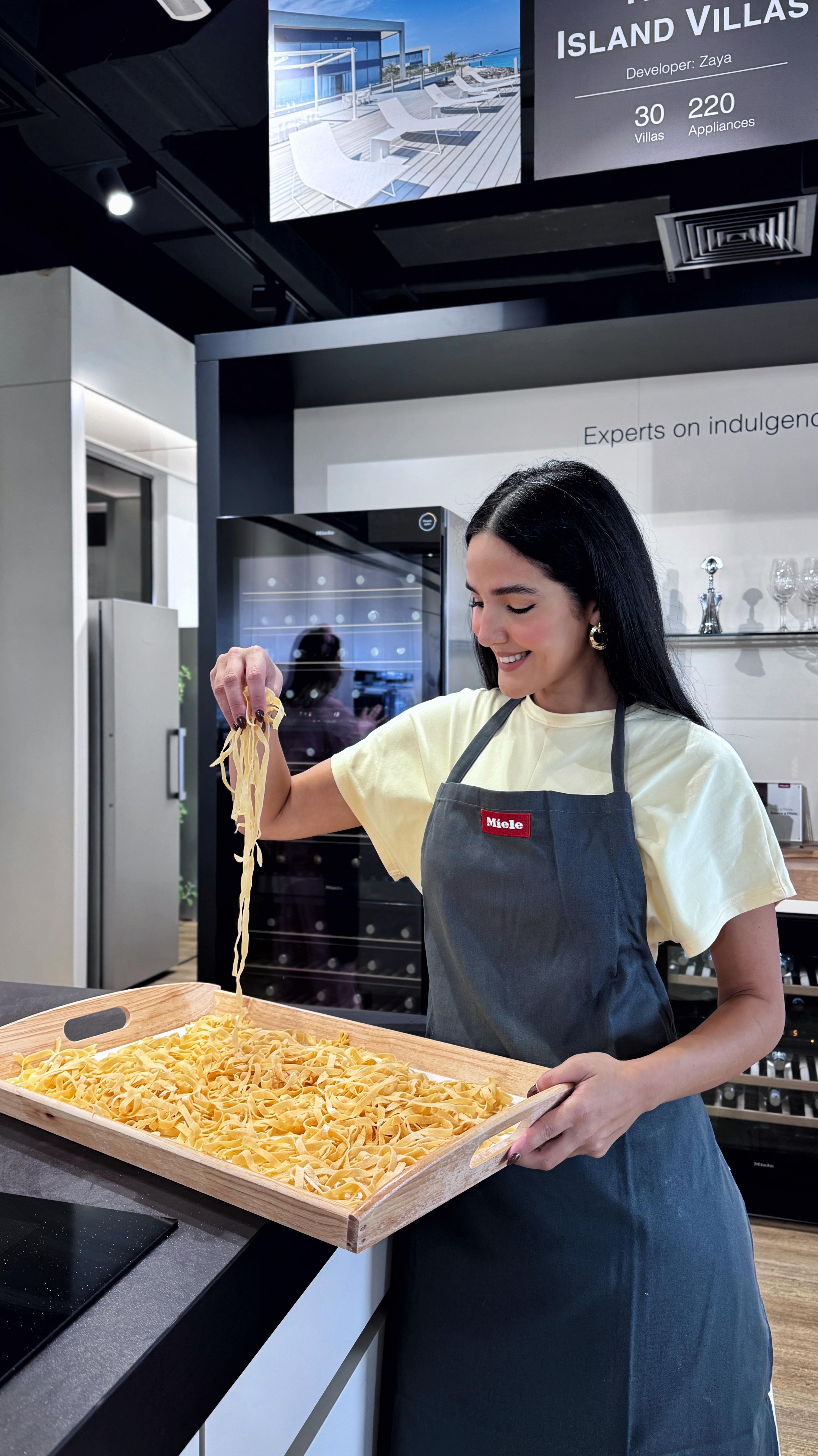 Instagram post by @ava.kitchen for Miele. Caption reads: Huge thanks to @tavolashop and @miele for hosting....