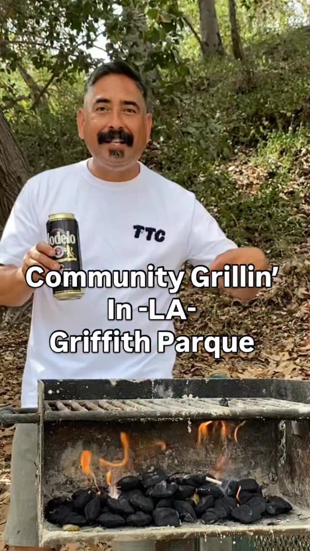 Instagram post by @serrano_cooks for Kingsford. Caption reads: [...] Griffith Park… fired up the grill with....