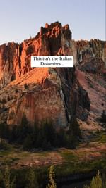 Instagram post by @venturingvestals for Visit Bend Oregon. Caption reads: Save to your USA bucket list! Surrounded by the....