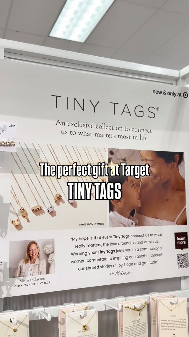 Instagram post by @target_bargains for Tiny Tags. Caption reads: [...] simple, and so giftable! [ad] Tiny Tags at....