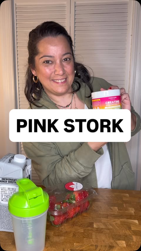 Instagram post by @americandream.ugc for Pink Stork. Caption reads: [...] choices that help me feel my best ✨....