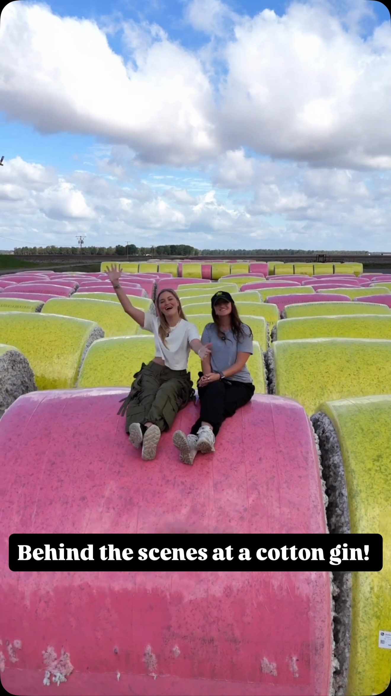 Instagram post by @jennaezarik for John Deere. Caption reads: What happens after the cotton is harvested? Well,....