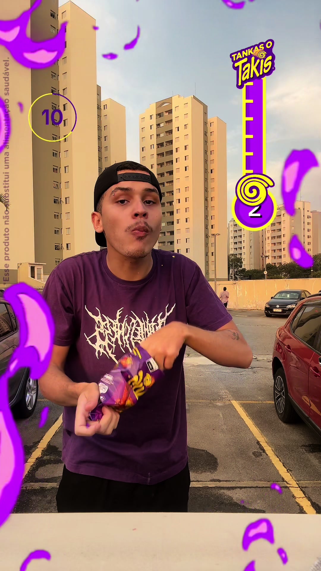 TikTok post by @marcello_pequeno for Takis. Caption reads: #TankasOTakis @Takis Brasil .