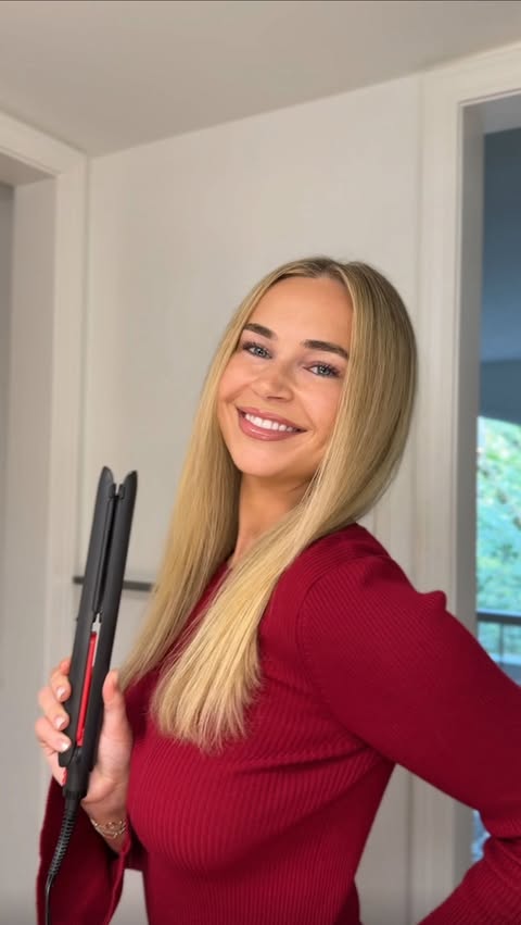 Instagram post by @soph_armata for Revlon Hair Tools. Caption reads: Sleek, smooth, holiday-ready ✨ The....
