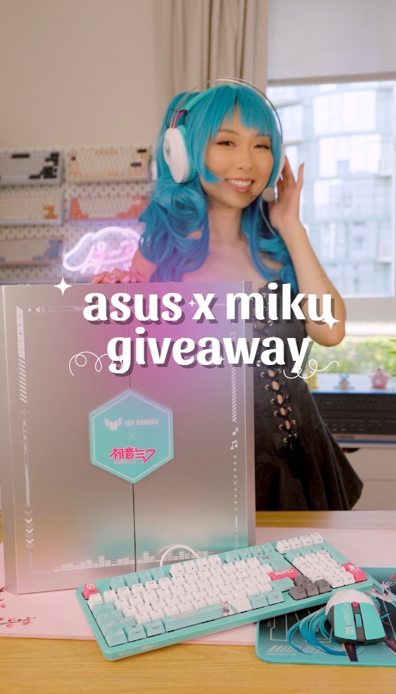 Instagram post by @peachietech for ASUS. Caption reads: so many of you guys loved the hatsune miku....