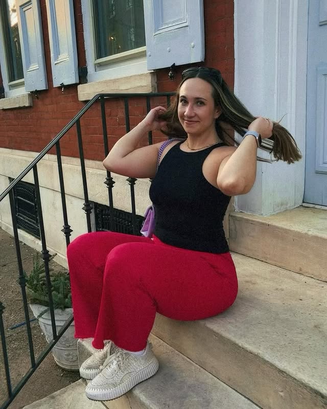 Instagram post by @gabriellaamour for Favorite Daughter. Caption reads: head to toe in @favorite.daughter from @nuuly....