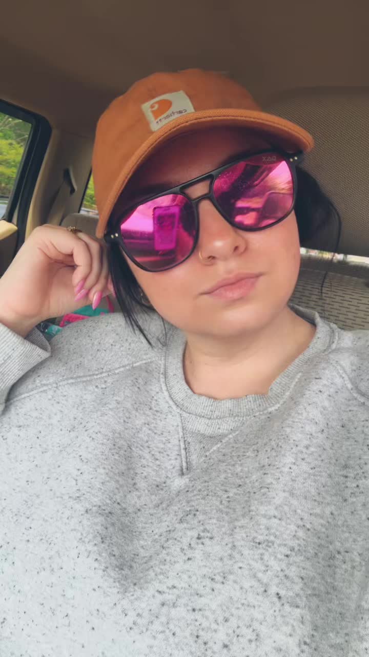 TikTok post by @anslievick for Dax Eyewear. Caption reads: [...] & WONT GET STUCK IN YOUR HAIR 👏🏼 @Dax....