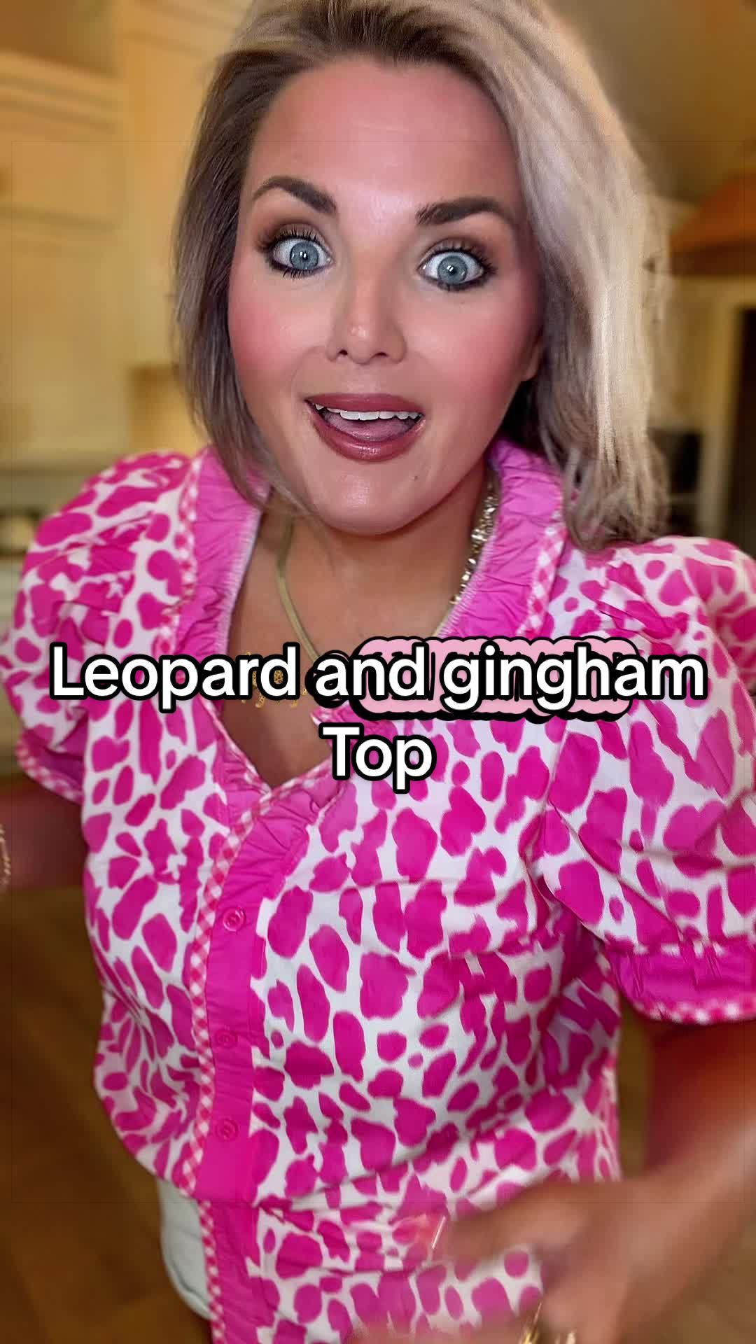 TikTok post by @lifewithheathersahm for SageVell. Caption reads: #leopardprint #womenstops #tiktokshopmothersday....