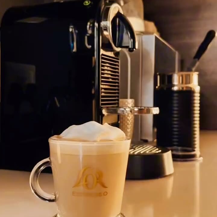 Instagram post by @pascalie for L'OR ESPRESSO. Caption reads: [...] Pure intensity, exclusively with....