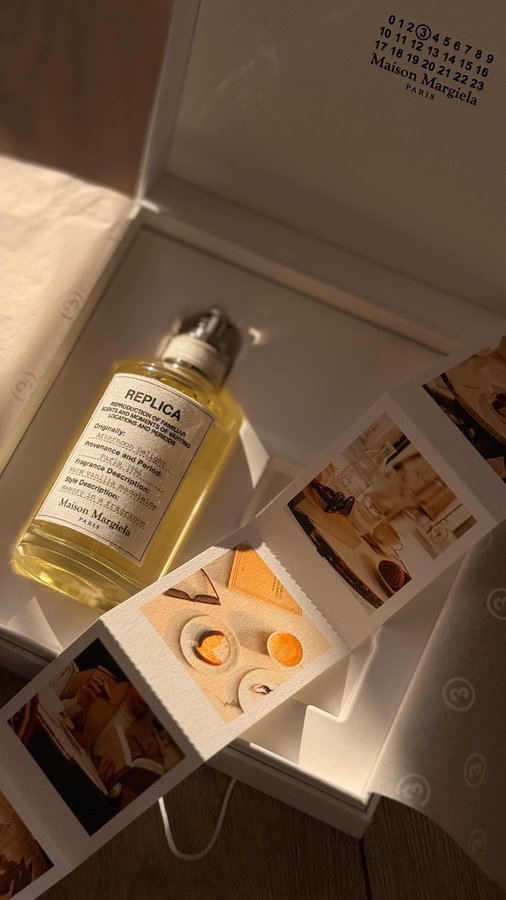 Instagram post by @redmone_ for Maison Margiela Fragrances. Caption reads: the softest kind of indulgence warm vanilla skin,....