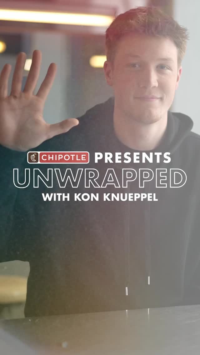 Instagram post by @kon2knueppel for Chipotle. Caption reads: Talking 🏀 and 🌯 with @chipotle #ChipotlePartner.