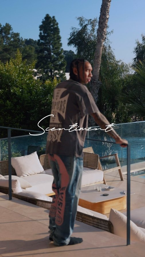 Instagram post by @tyga for Scentiment. Caption reads: Thanks @scentiment  for keeping the crib fresh.