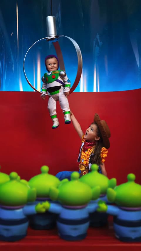 Instagram post by @alexandriaslens for Pixar. Caption reads: #AD our family recreated the claw from @Pixar’s....