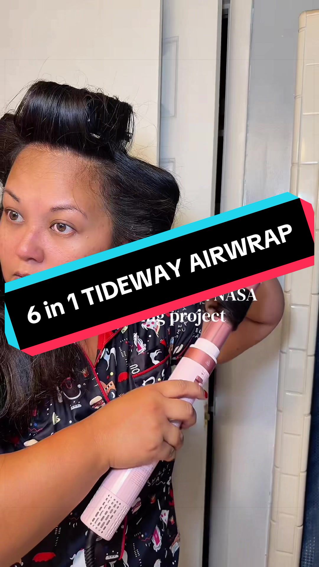 TikTok post by @rubyrubes38 for Tideway. Caption reads: @Tideway #blowout #hairtool #hairtools #airwrap....