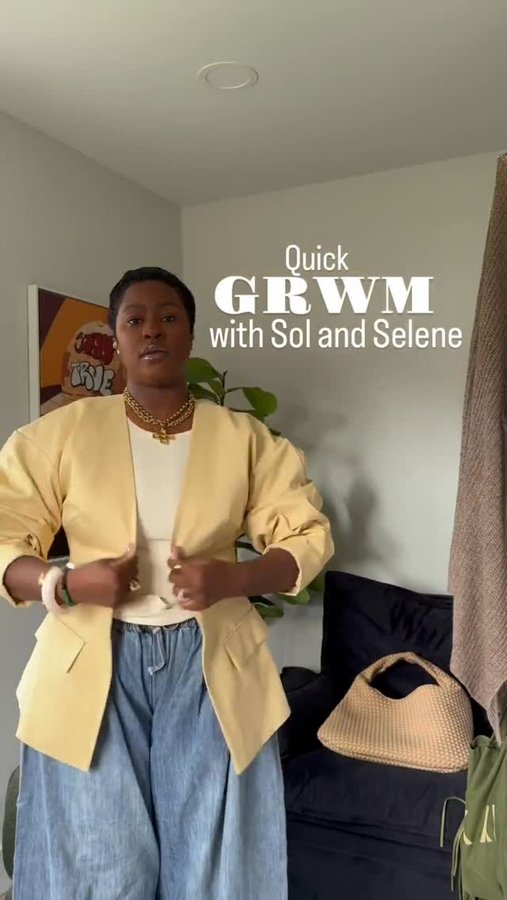 Instagram post by @nye.unfiltered for Sol and Selene. Caption reads: Quick GRWM for a family date night at BAM to see....