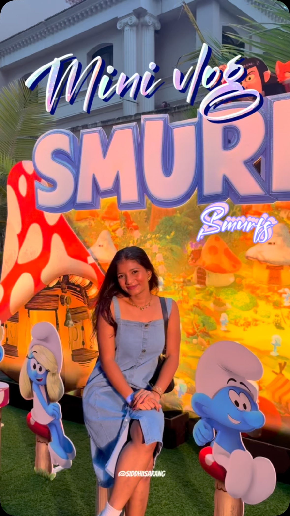 Instagram post by @siddhiisarang for Paramount Pictures. Caption reads: Big screen, small blue legends & endless laughter....