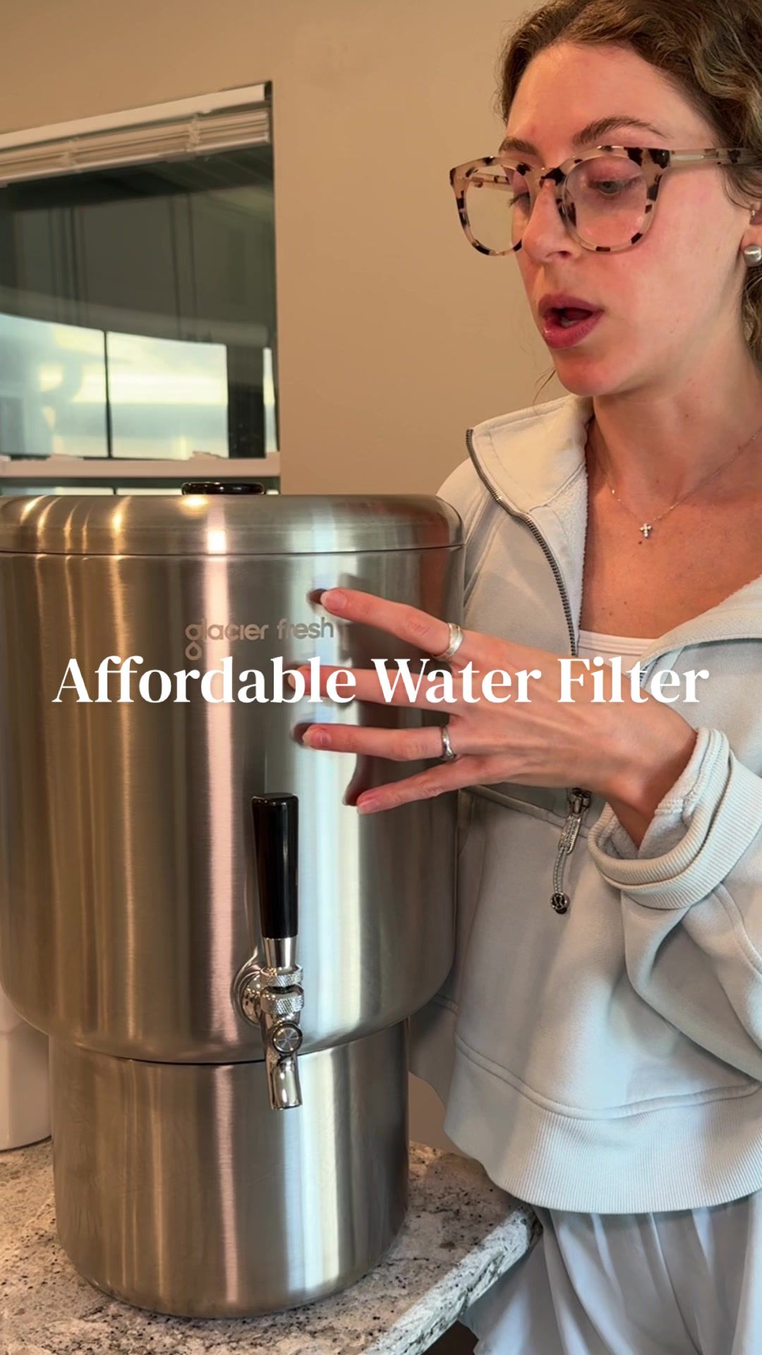 TikTok post by @larslavishlife for Glacierfresh. Caption reads: [...] #filteredwater #cleantok #glacierfresh....