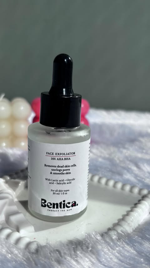 Instagram post by @nikkisingh37_ for Bentica Skincare. Caption reads: [...] glass skin glow 💗 [skincare , Bentica....