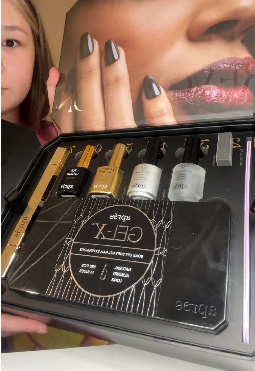 TikTok post by @skibidylily for Après Nail. Caption reads: this is your sign to start your DIY nail journey....