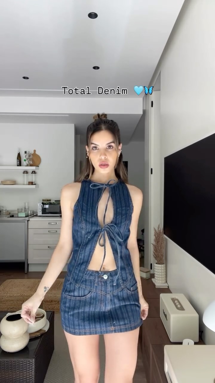 Instagram post by @remerubialess for ootd.com. Caption reads: Total Denim INSPO 🩵🦋....