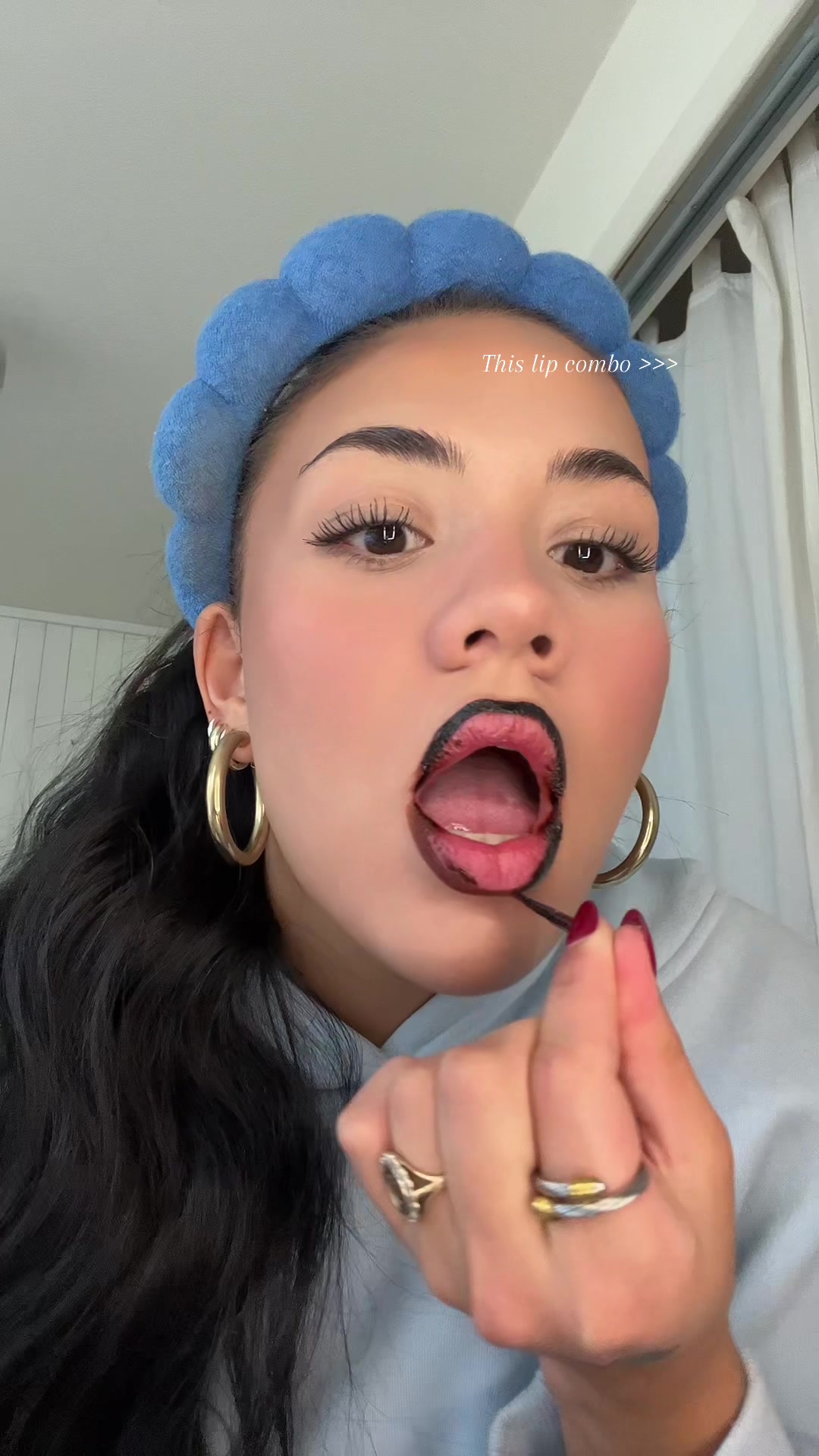 TikTok post by @dyljonessss for Sacheu. Caption reads: @SACHEU Beauty US #sacheu #lipstain #lipcombo .