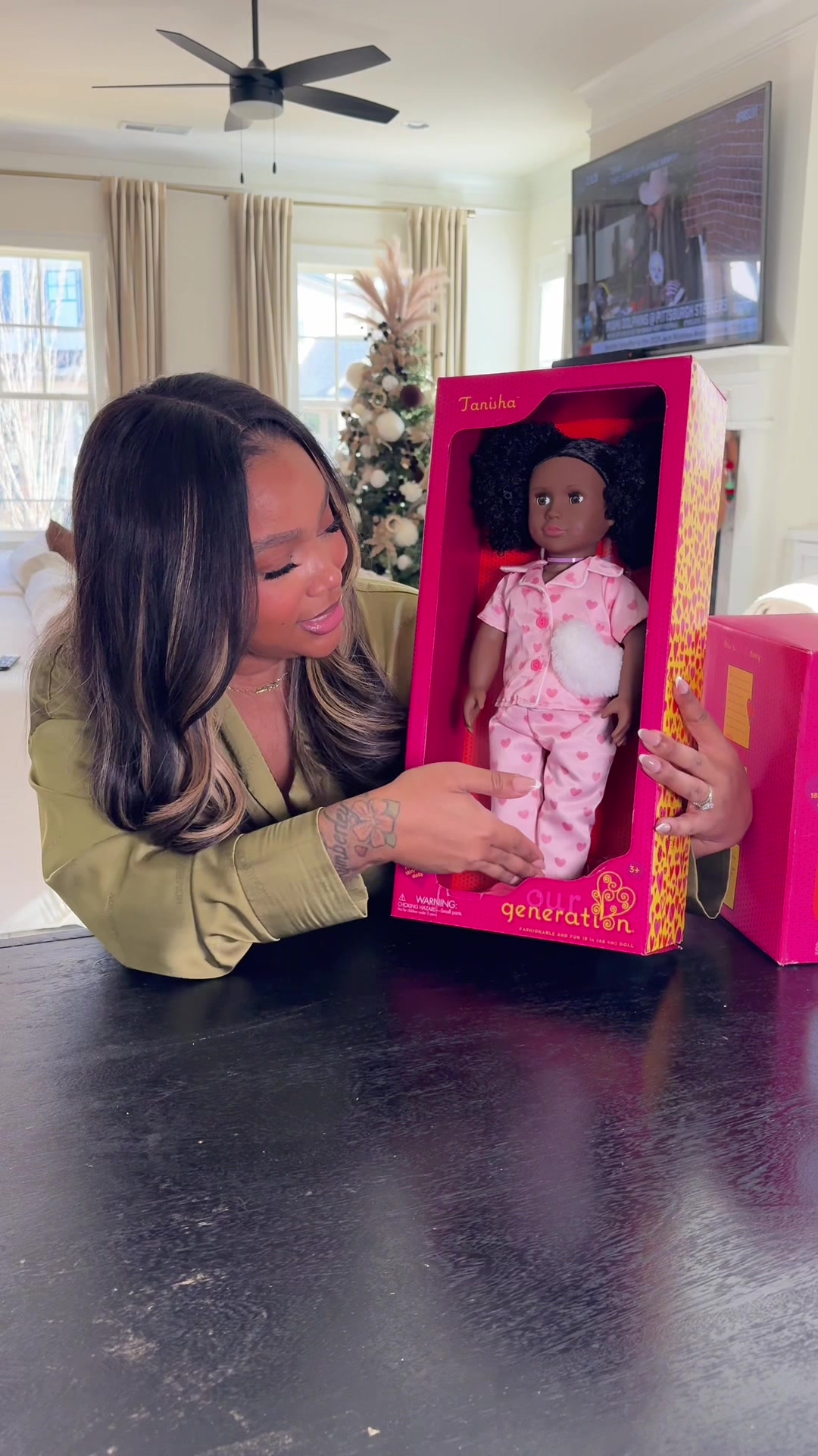 TikTok post by @paislib for Our Generation Dolls. Caption reads: #ad Unboxed these cuties just to wrap them right....