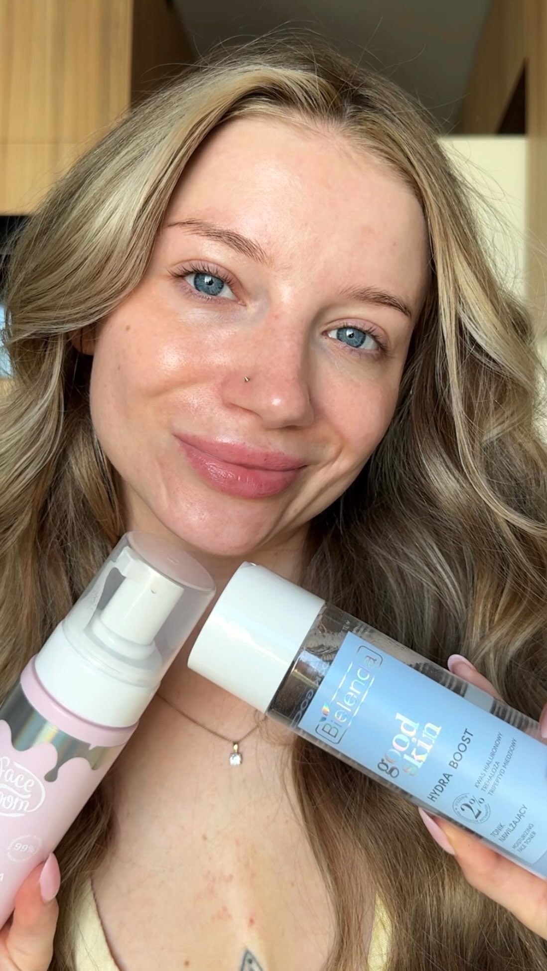 Instagram post by @immniejwiesz for Bielenda. Caption reads: Moje fav kosmetyki z @bodyboom_official i....