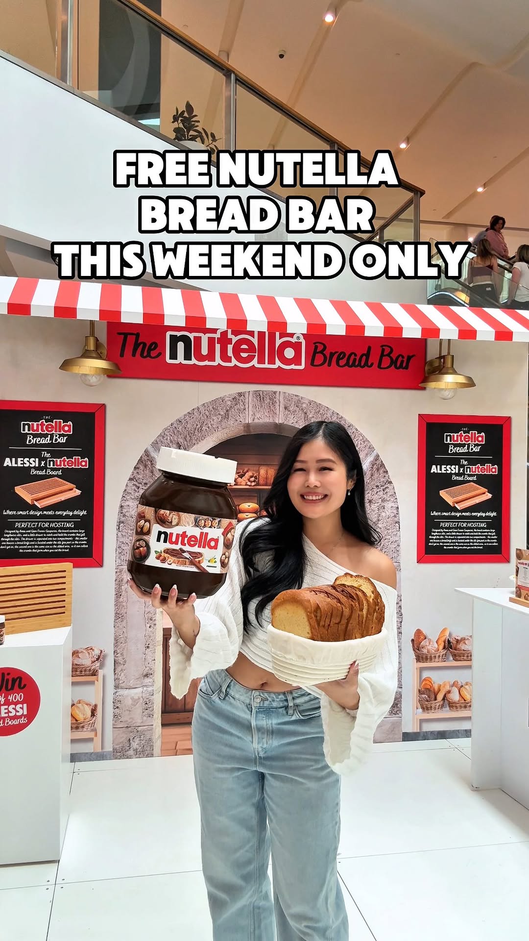 Instagram post by @anniesbucketlist for Nutella. Caption reads: @nutella_anz Bread Bar is now open at....