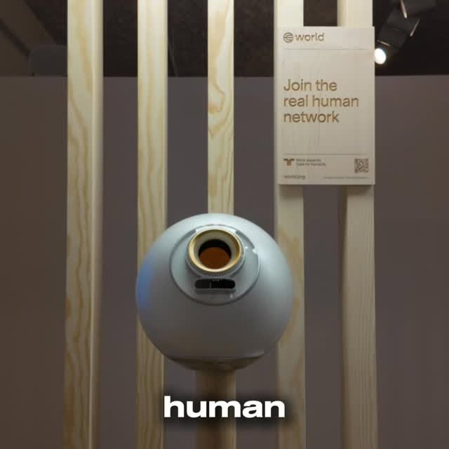 Instagram post by @milesabovetech for Buzzfeed. Caption reads: The Future is Human, Get your free World ID by....