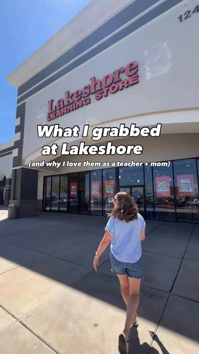 Instagram post by @outsidethetoybox for Lakeshore Learning. Caption reads: #ad When I was a preschool teacher, Lakeshore....