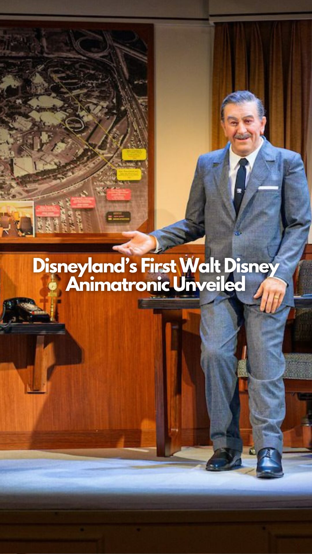 Instagram post by @mickeyvisit for Visit Anaheim. Caption reads: 🚨New Walt Disney Audio-Animatronics REVEAL from....