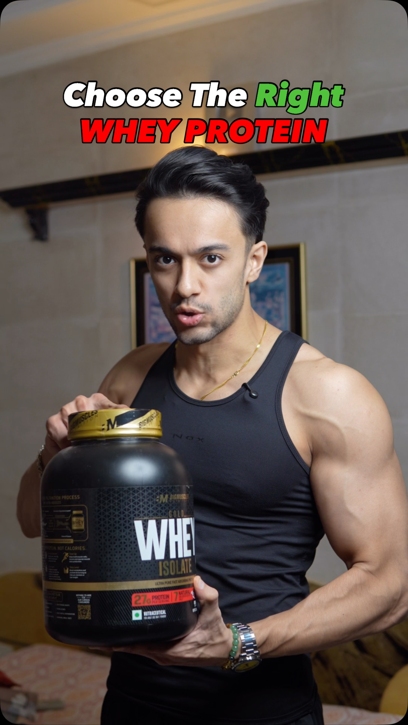 Instagram post by @muscle_mehta for Bigmuscles Nutrition. Caption reads: After your workout, your muscles are starving for....