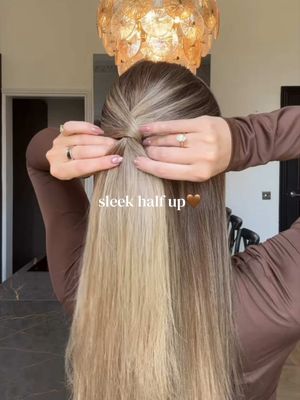 TikTok post by @nicolejackmckenzie for Beauty Works Professional. Caption reads: Sleek half up 🤎 using the @Beauty Works next....