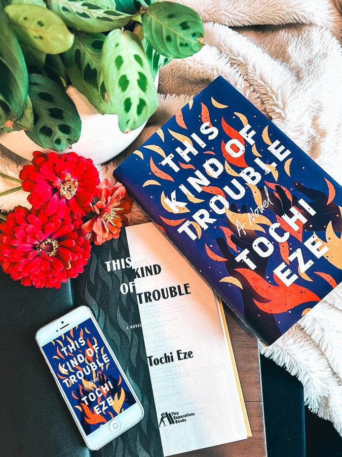 Instagram post by an influencer for Penguin Random House Audio. Caption reads: This Kind of Trouble (thank you #gifted....