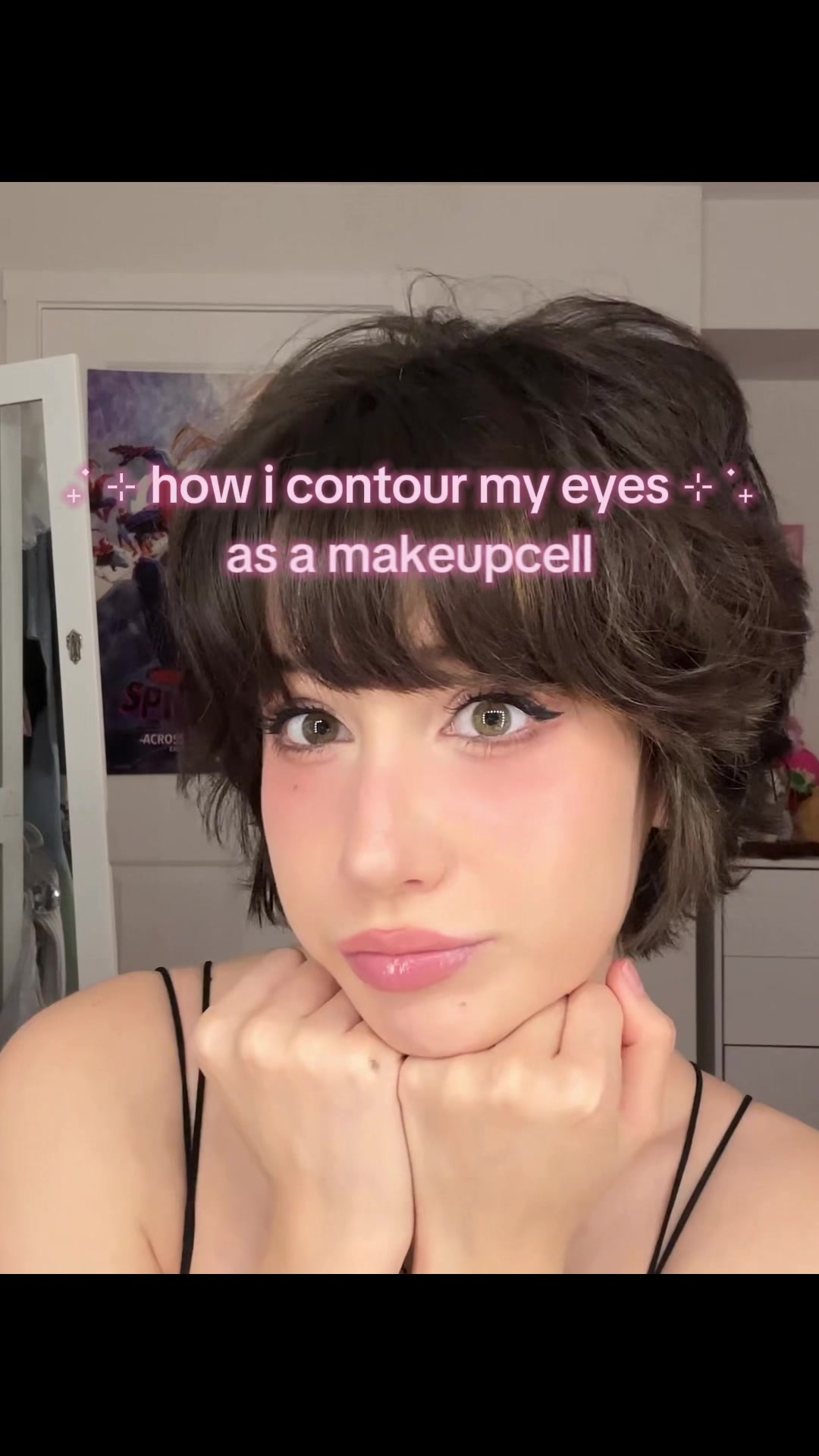 TikTok post by @angelikated for CANMAKE USA. Caption reads: IVE BOUGHT THIS EYELINER SO MANY TIMES I LOVE IT....