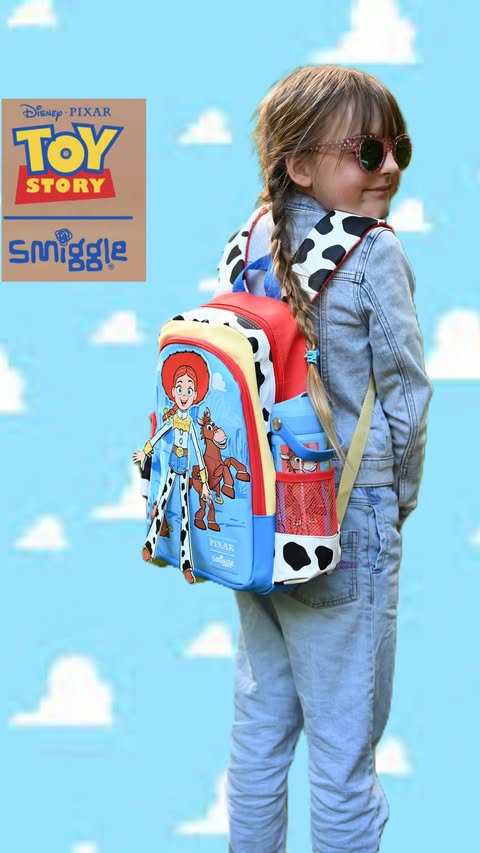 Instagram post by @blissful_family_adventures for Smiggle. Caption reads: [...] the Toy Story movies, receiving this Smiggle....