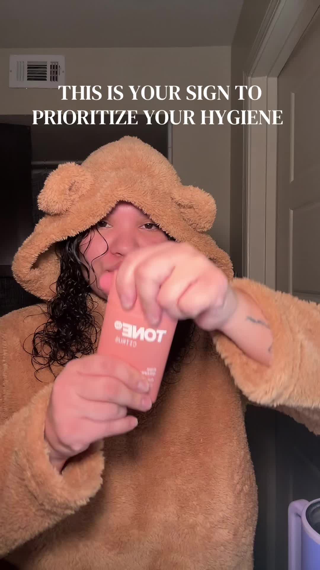 TikTok post by @marissaleannn for TONE by AMP. Caption reads: my favvvv @TONE EXCLUSIVE ✨👏🏽 #deodorant #tone....