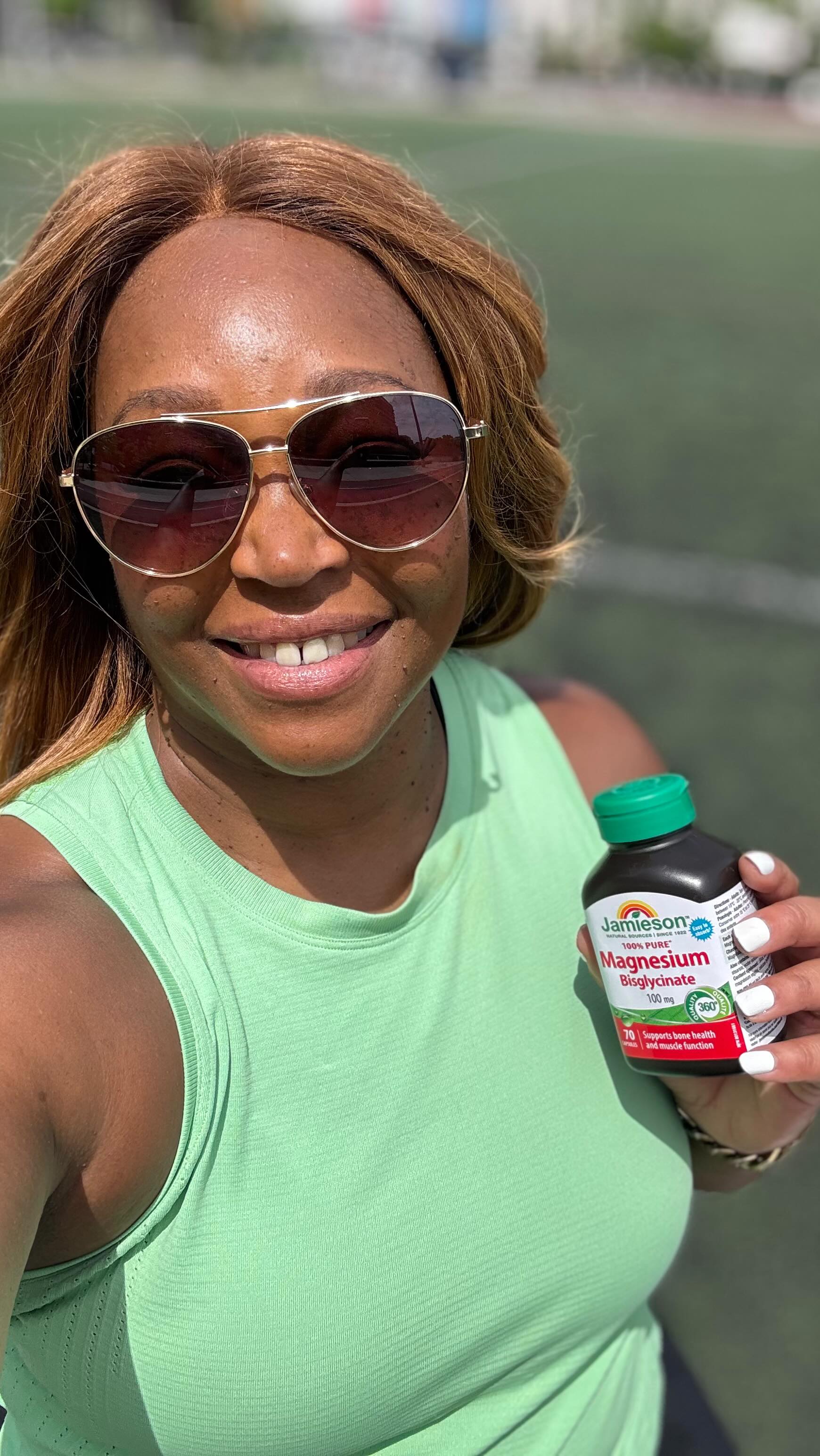 Instagram post by @thetracymoore for Jamieson Vitamins. Caption reads: Running a marathon isn’t on my Bingo card for 2025....