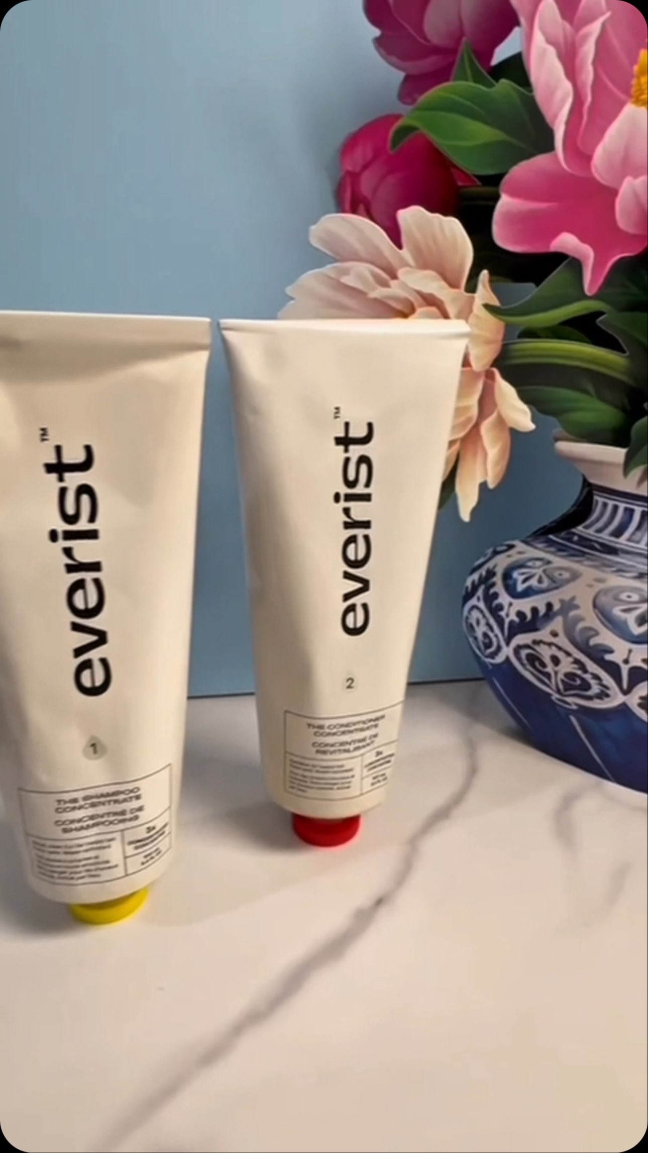 Instagram post by @line_ku_321 for Everist. Caption reads: The Shampoo Concentrate - strengthens & repairs.....