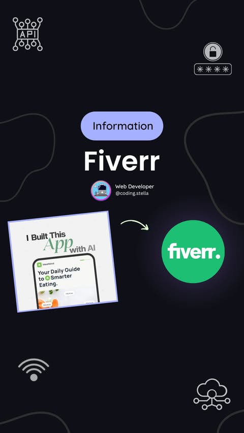 Instagram post by @coding.stella for Fiverr. Caption reads: [...] code. It was the branding. So I went to....