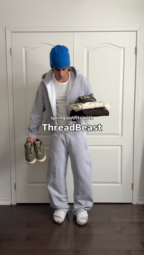 Instagram post by @omgessin for ThreadBeast. Caption reads: simple spring outfits with my new @threadbeast....